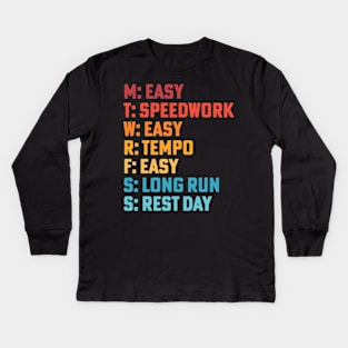 Marathon Training Running Coach Long Run Running Week Kids Long Sleeve T-Shirt